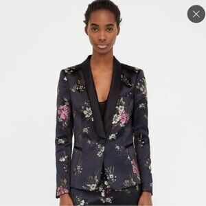 Zara Basic Jacquard Floral Tuxedo Blazer
